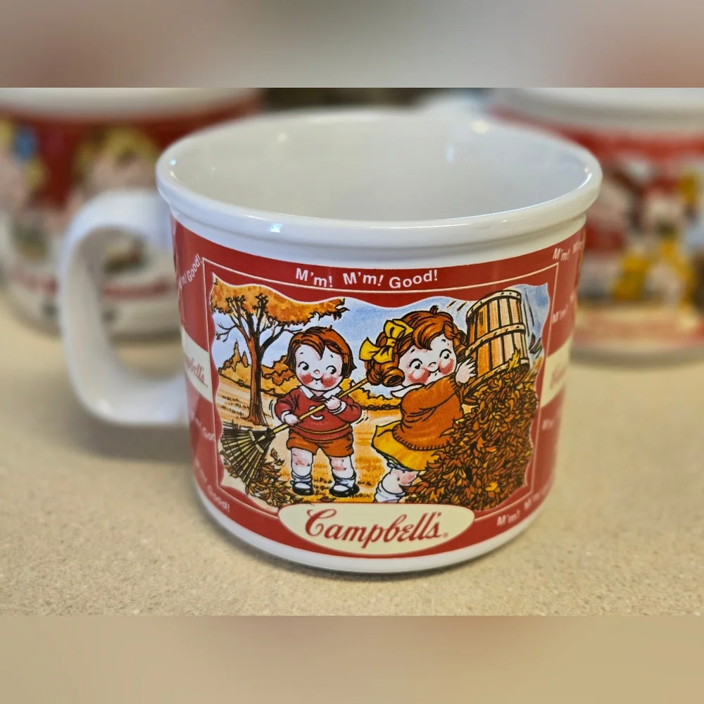 Campbell's kids mugs set of 4 Vintage season scenes